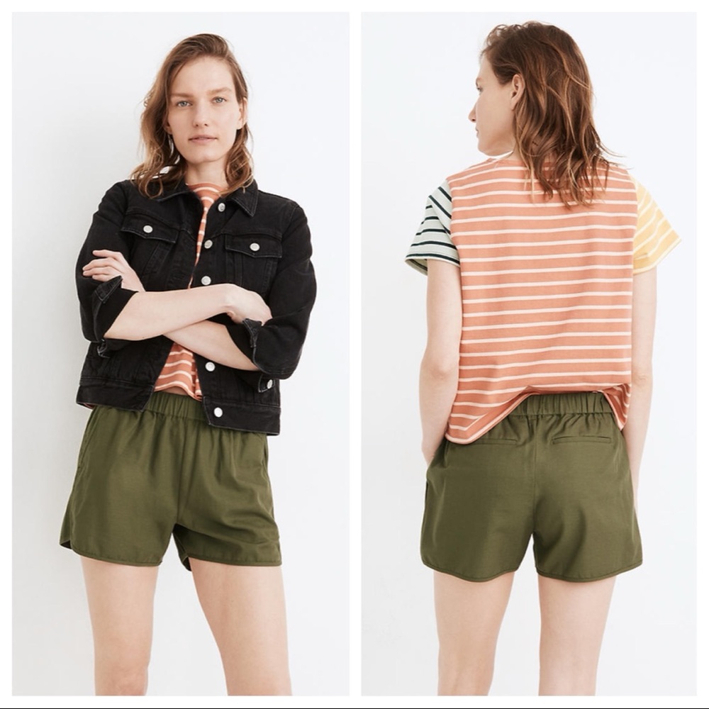 Madewell Olive Green Elastic-Waist Women's Shorts